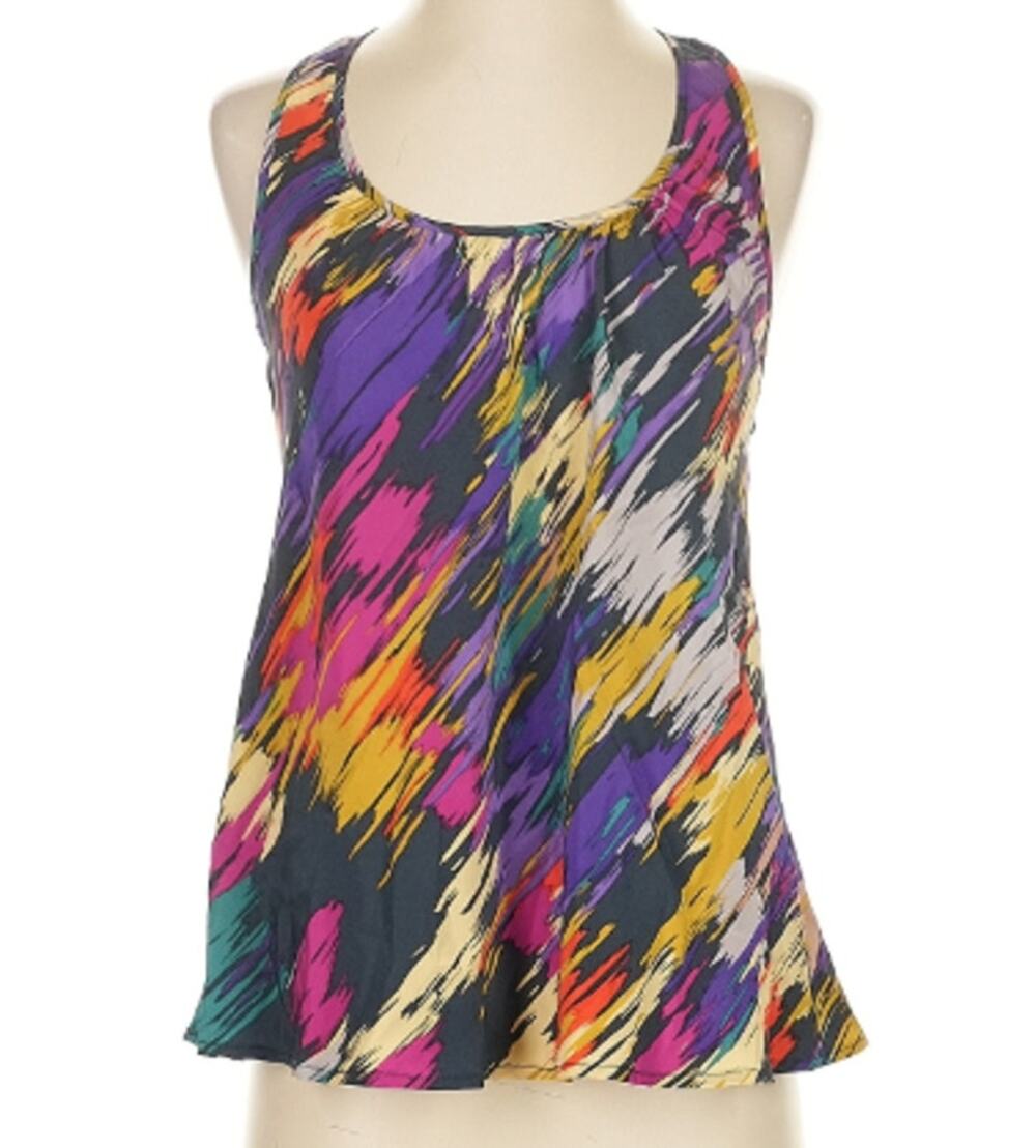 Akiko 100% silk racer back top sz small